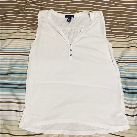 Gap plain white sleeveless cotton top - Picture 1 of 2